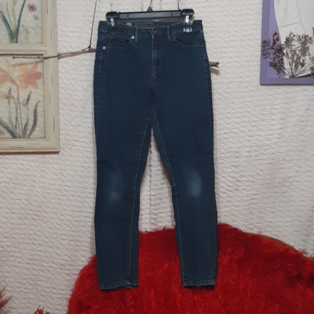 Womens Sz 4 Jeans MOSSIMO High waist Mid Rise skinny Zipper Ankles B23
